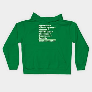 Science Teacher Equation - white text Kids Hoodie